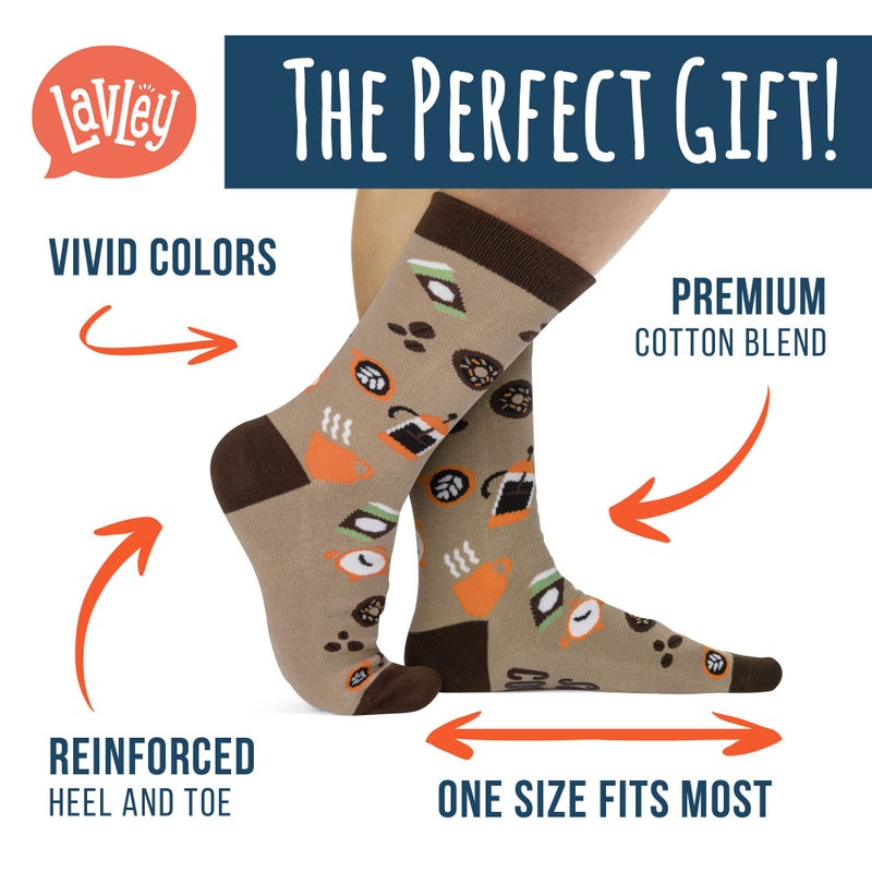 Lavley If You Can Read This Bring Me Coffee Socks â€“ Funny Socks for Men & Women US Size 6-12 â€“ Hilarious Gag Gift for Coffee Lovers, Baristas, Caffeine Addicts & Java Fans - Image 2